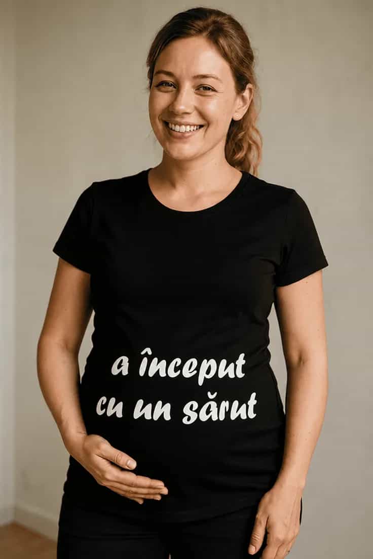 Tricou de gravidă A început cu un sărut