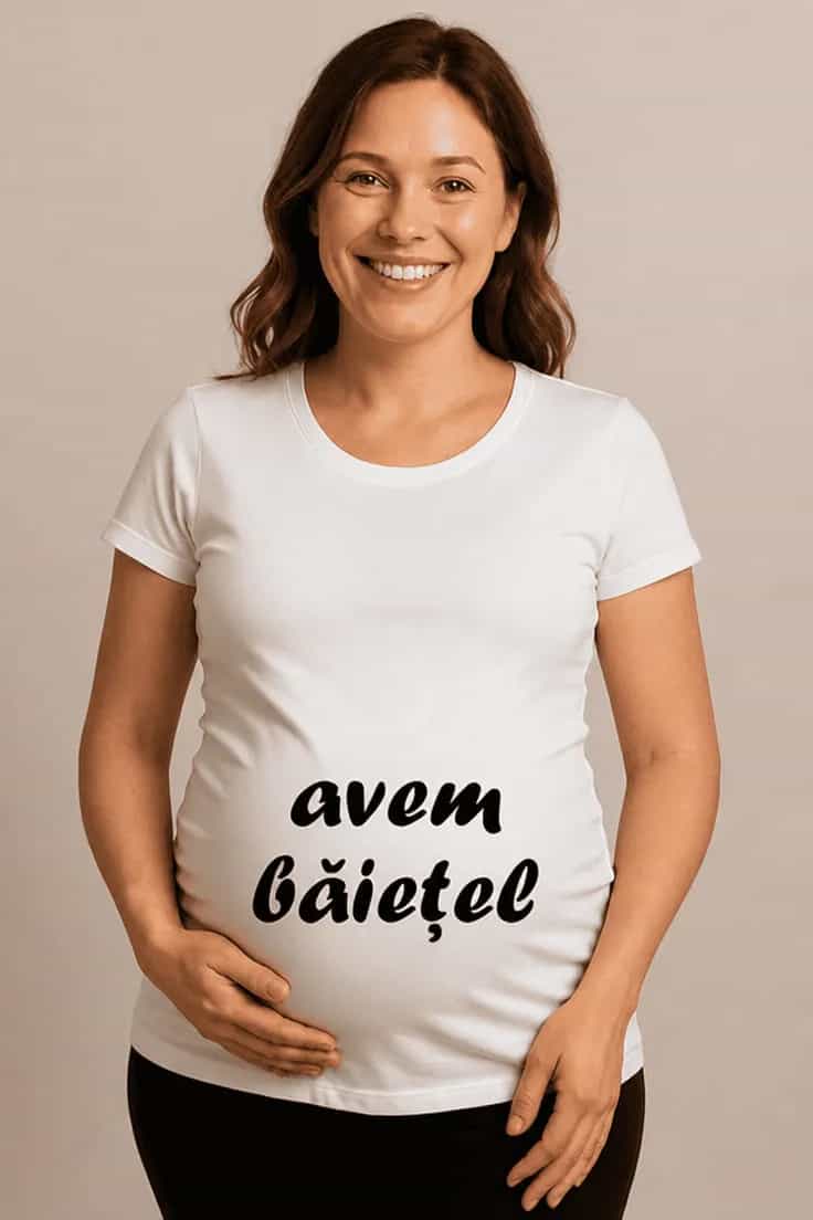 Tricou de gravidă Anunț bebeluș - avem băiețel