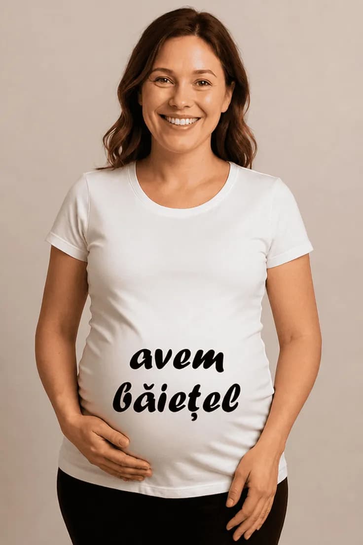 Tricou de gravidă Anunț bebeluș - avem băiețel