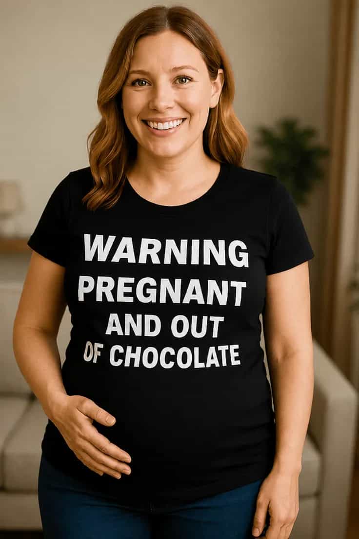 Tricou de gravidă Atenție fără ciocolată WARNING