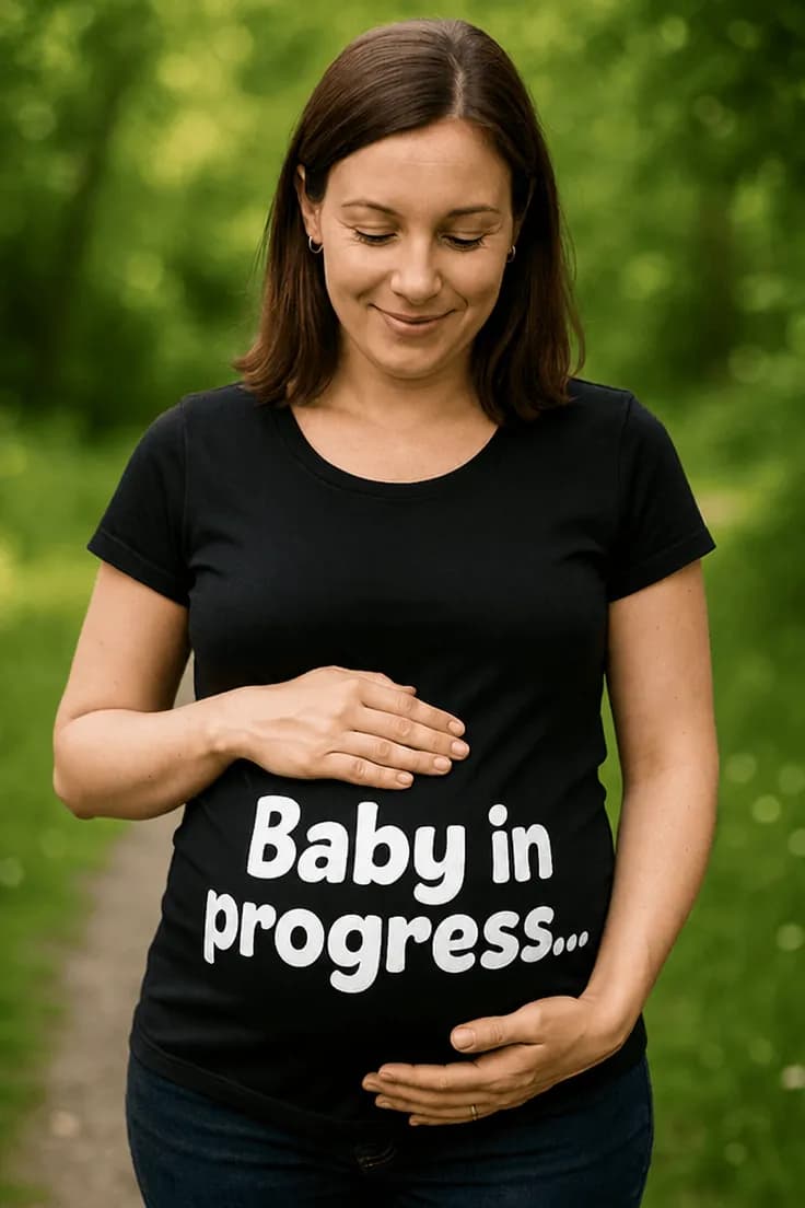 Tricou de gravidă Bebe în progres Baby in progress.