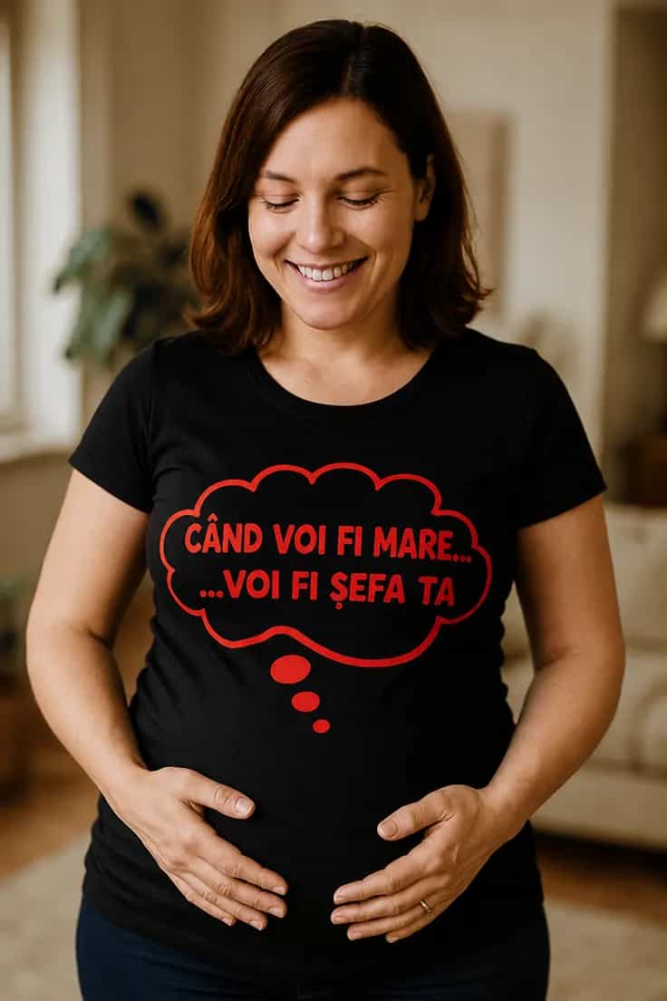 Tricou de gravidă Când cresc voi fi șefă