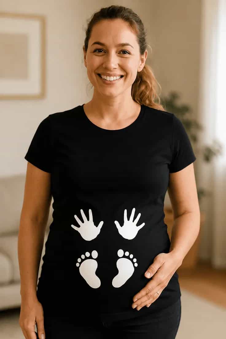Tricou de gravidă Cu mânuțe și piciorușe