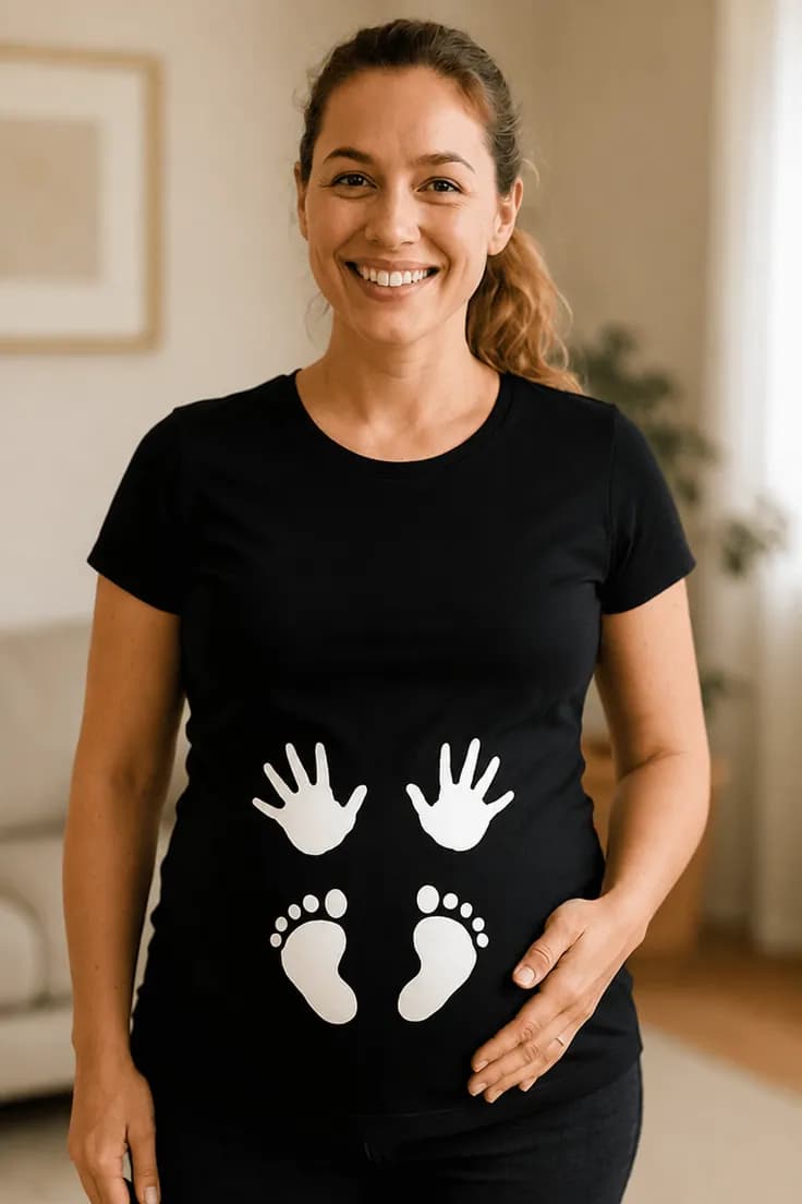 Tricou de gravidă Cu mânuțe și piciorușe