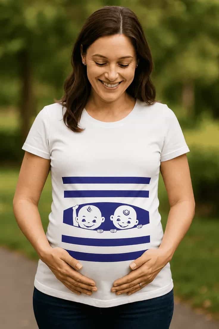 Tricou de gravidă Cucu gemeni