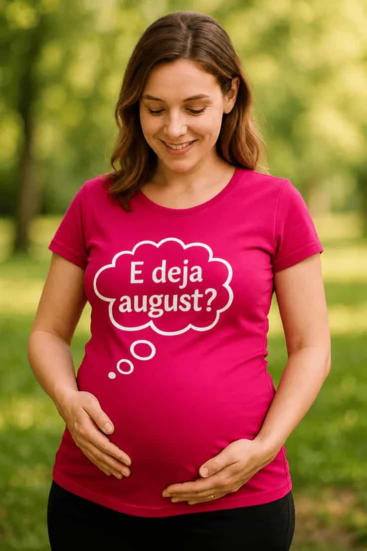 Tricou de gravidă E deja luna dorită - E deja august?