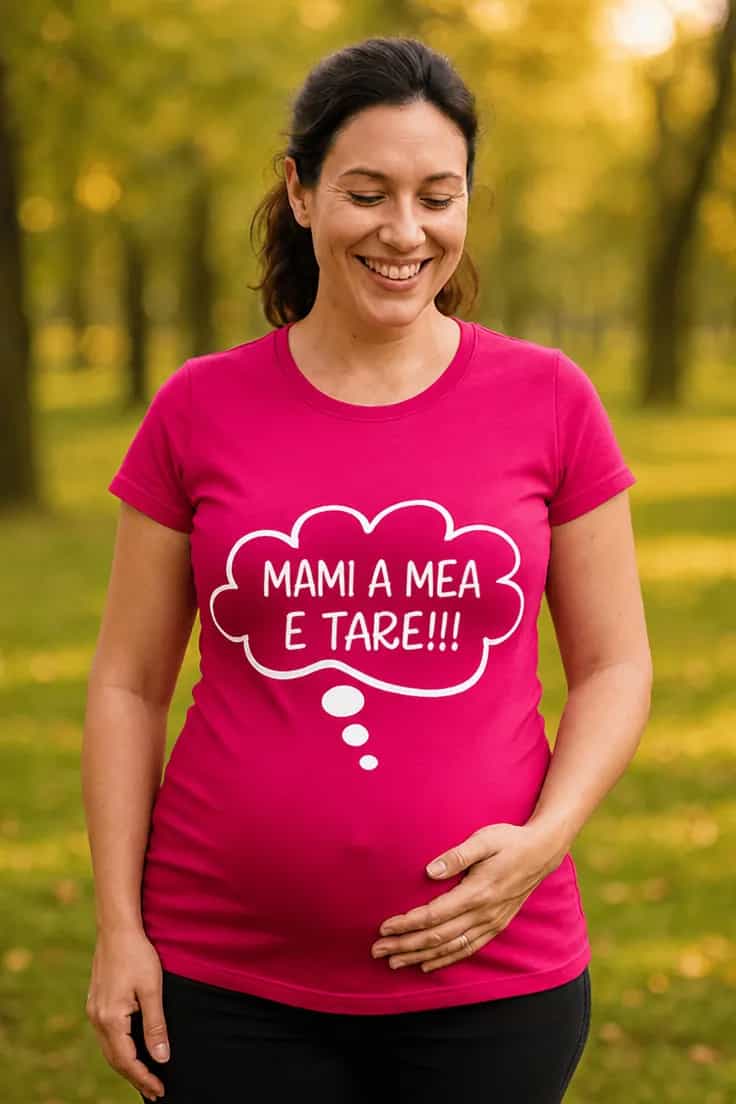 Tricou de gravidă Mami e tare – MAMI A MEA E TARE!!!