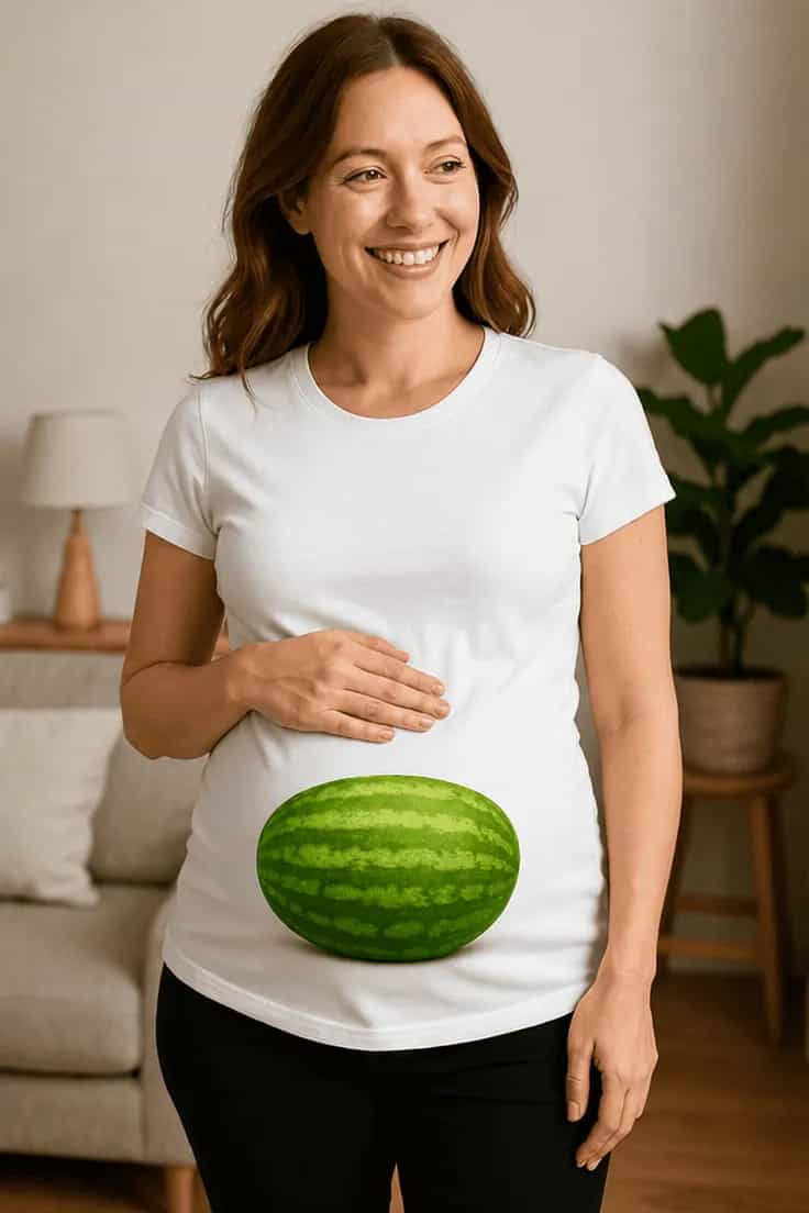 Tricou de gravidă Pepene verde