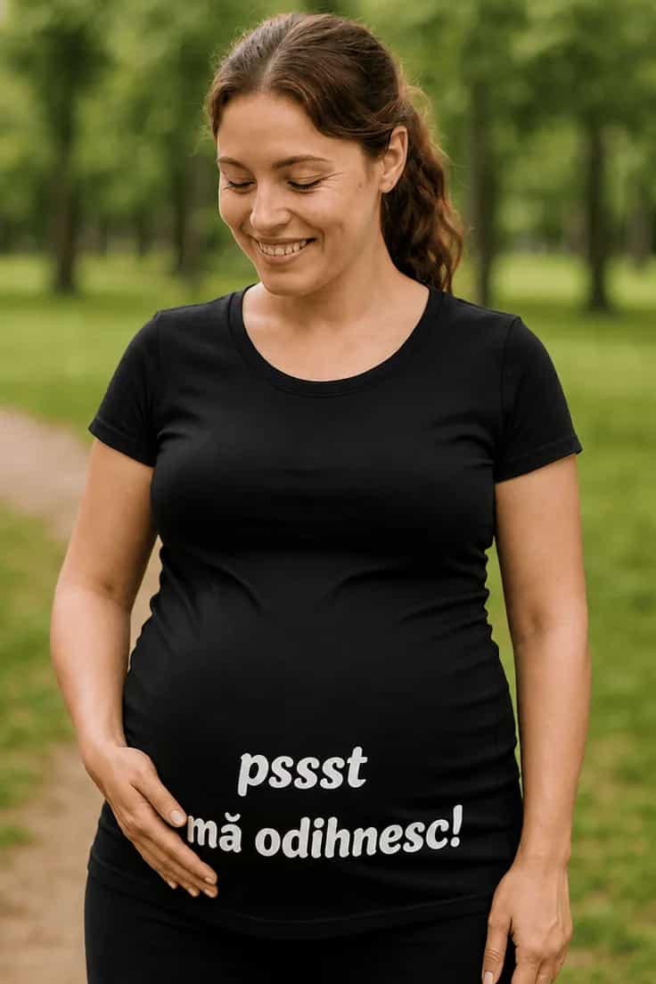 Tricou de gravidă Pssst mă odihnesc! - pssst mă