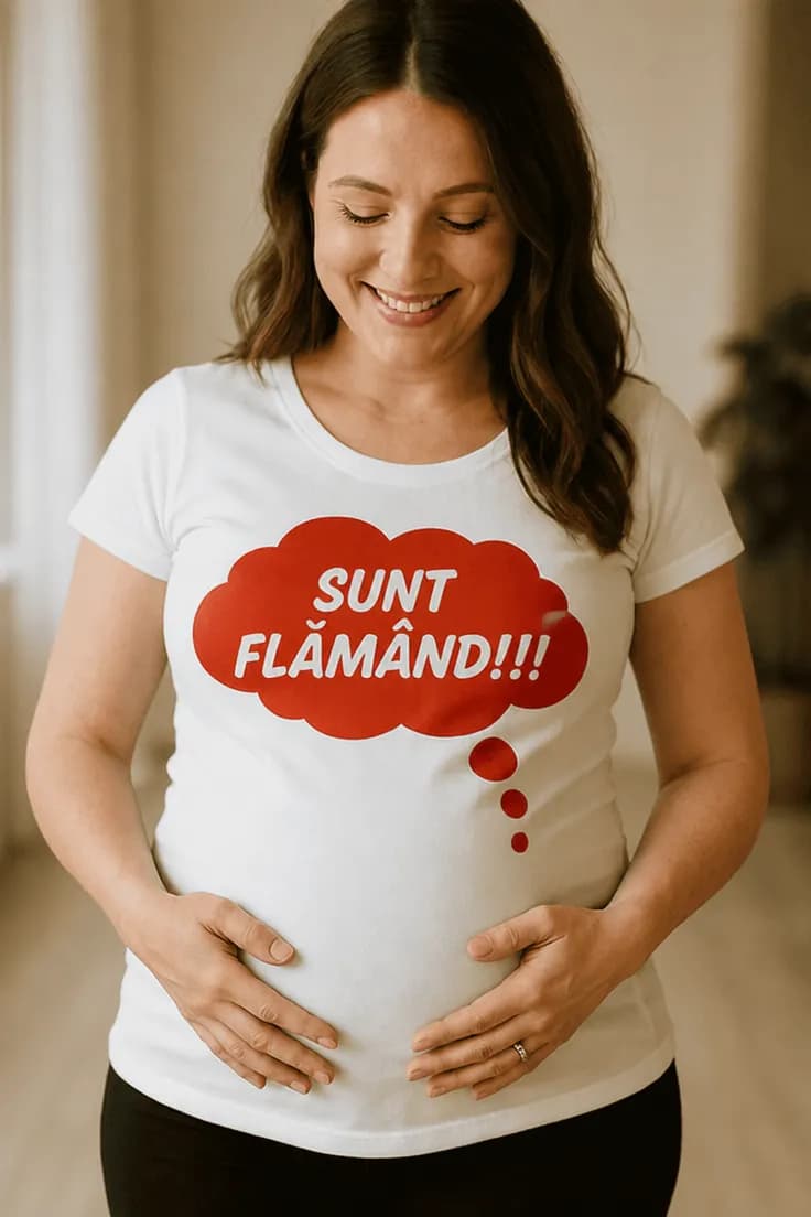Tricou de gravidă Sunt flămând – SUNT FLĂMÂND!!!