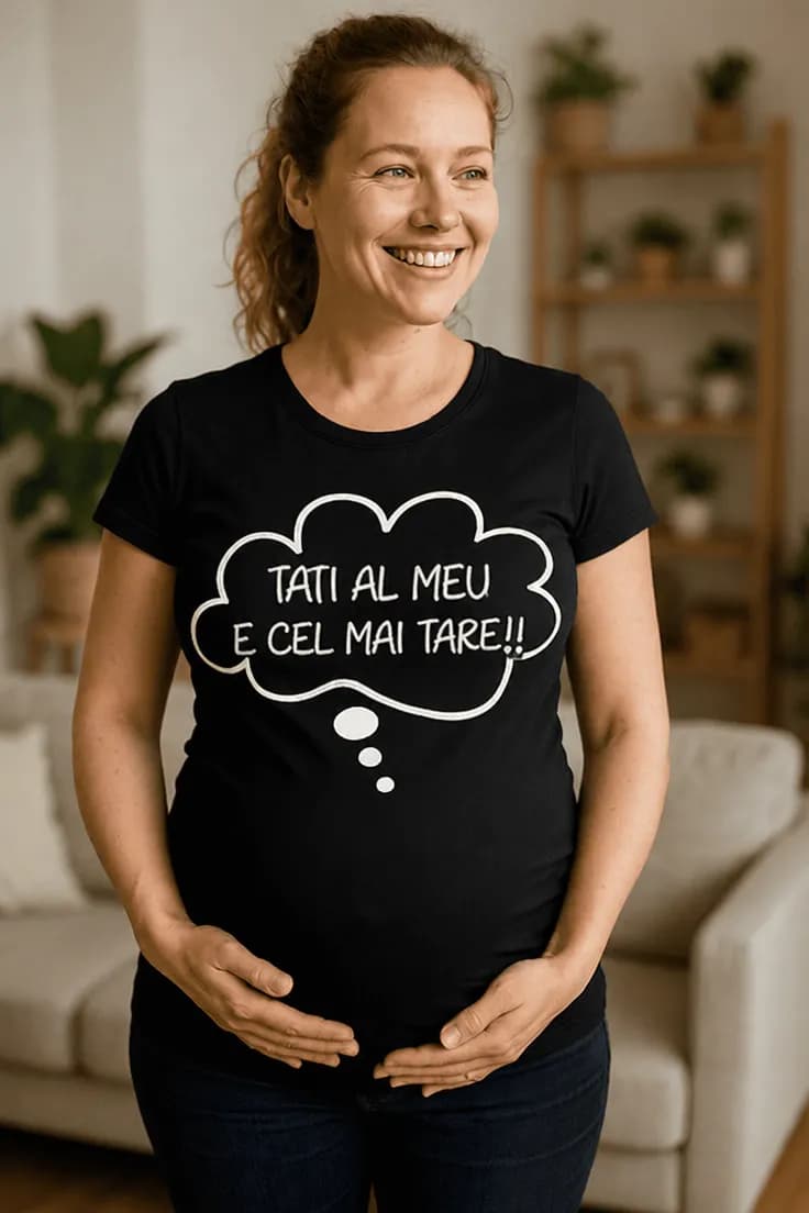 Tricou de gravidă Tati e cel mai tare