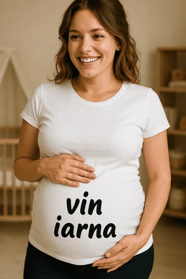 Tricou de gravidă Vin iarna – vin iarna