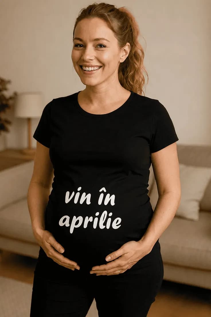 Tricou de gravidă Vin în aprilie