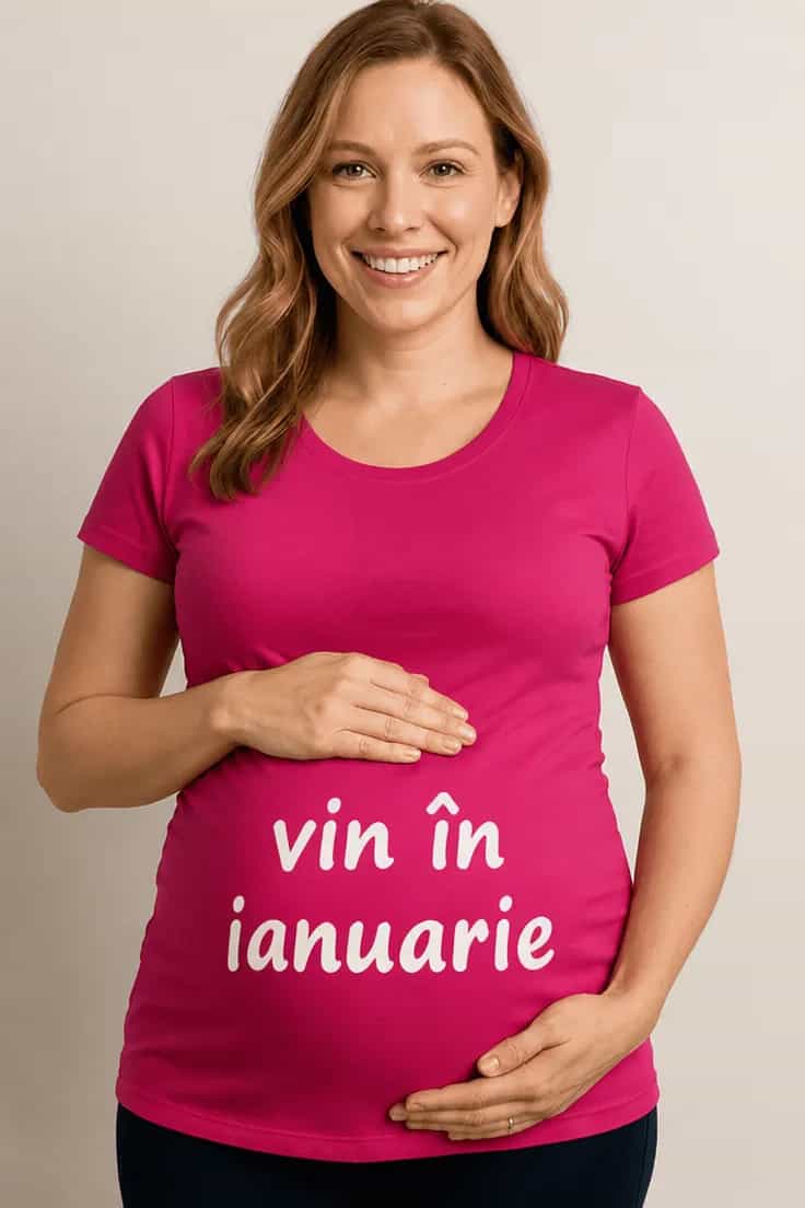 Tricou de gravidă Vin în ianuarie