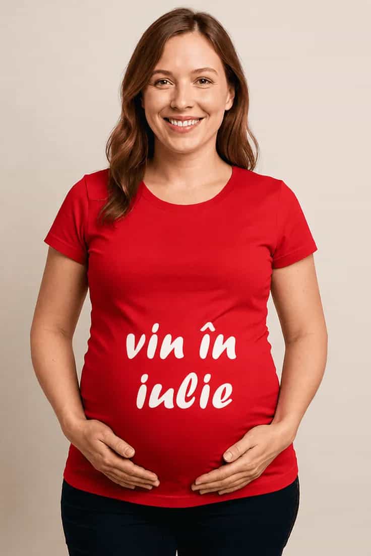 Tricou de gravidă Vin în iulie