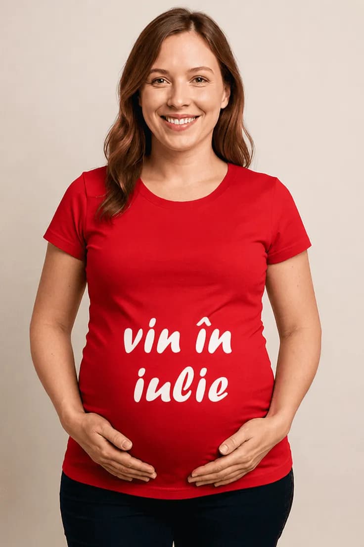 Tricou de gravidă Vin în iulie