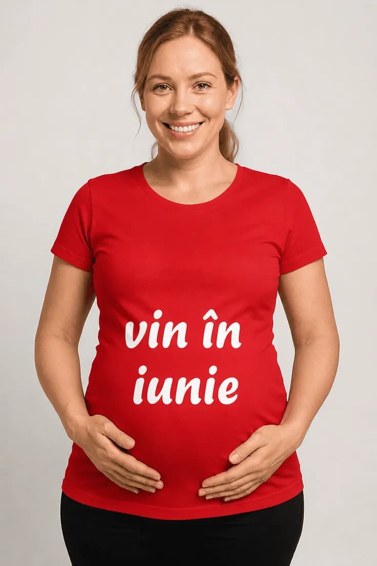 Tricou de gravidă Vin în iunie