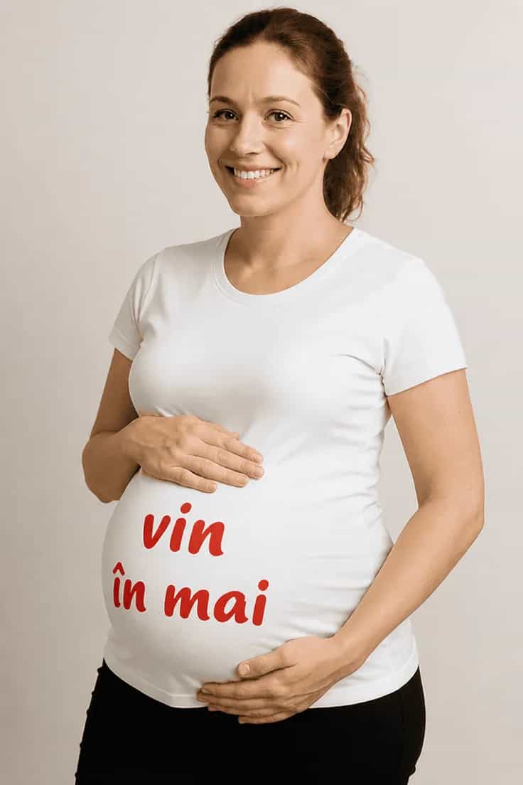 Tricou de gravidă Vin în mai