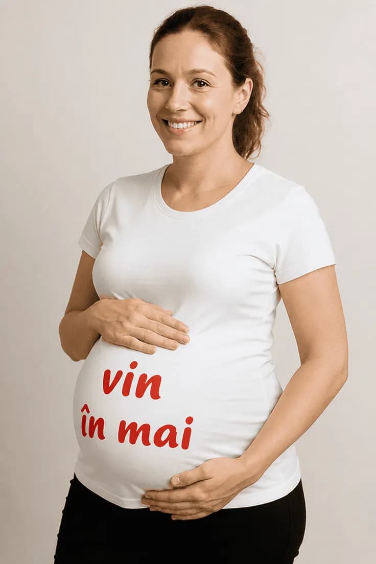 Tricou de gravidă Vin în mai