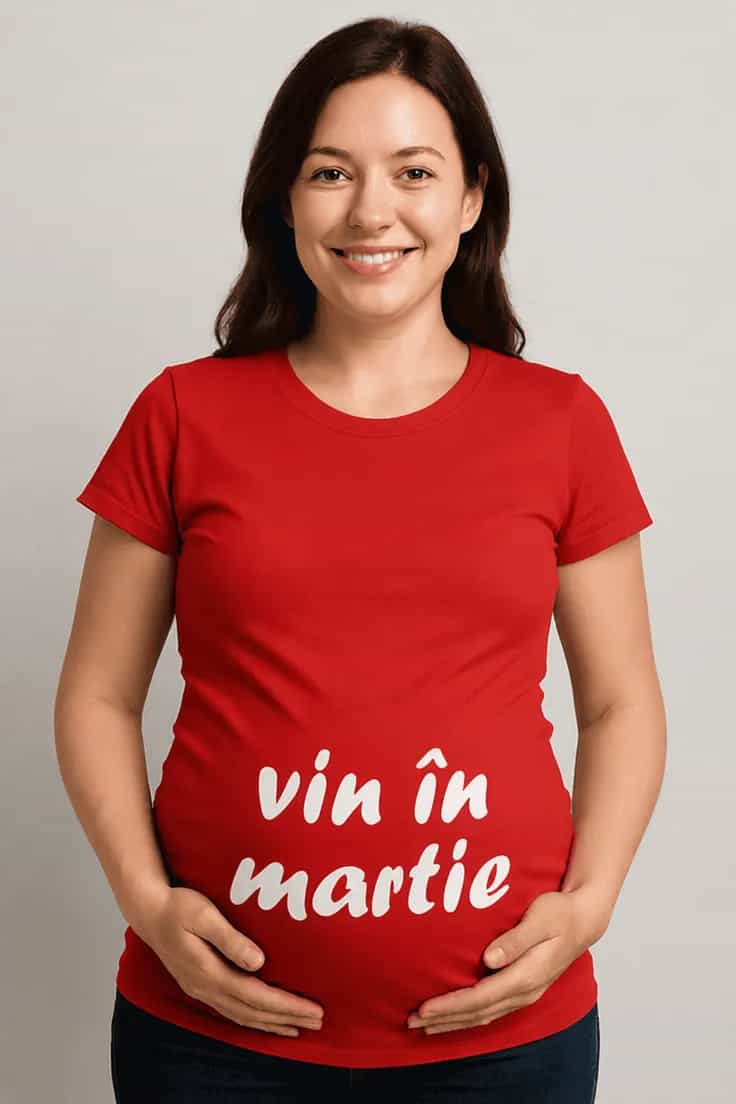 Tricou de gravidă Vin în martie