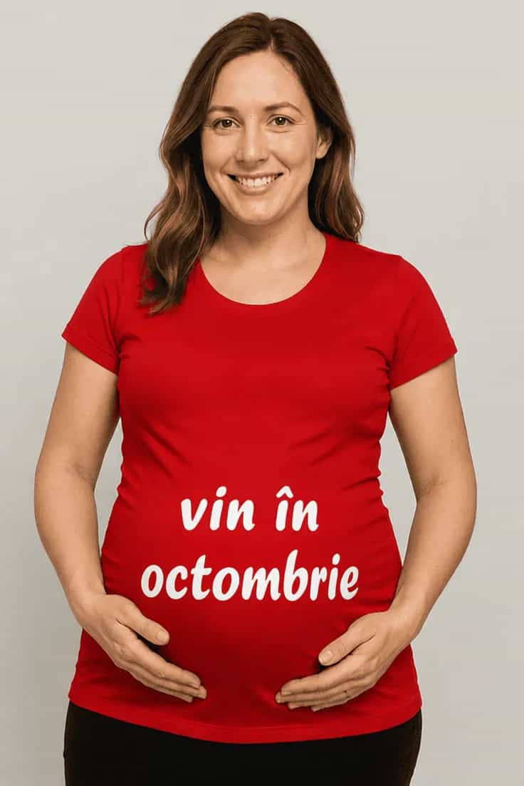 Tricou de gravidă Vin în octombrie