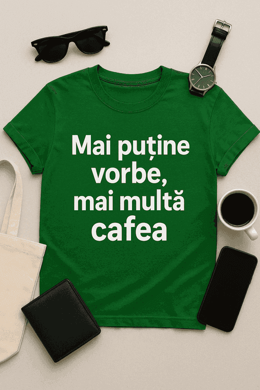 Tricou Mai puține vorbe, mai multă cafea
