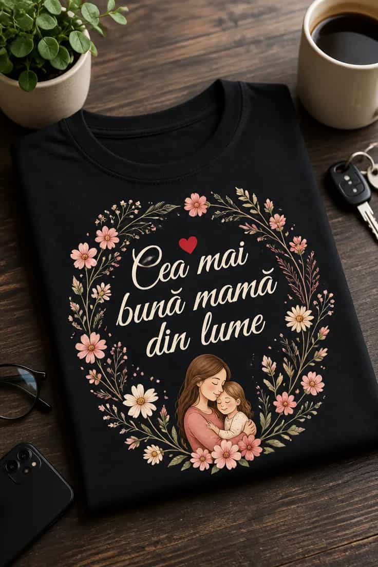 Tricou pentru mamă, cadou – Cea mai bună mamă din lume