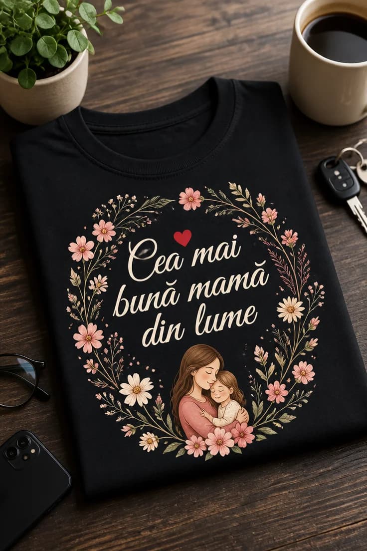 Tricou pentru mamă, cadou – Cea mai bună mamă din lume