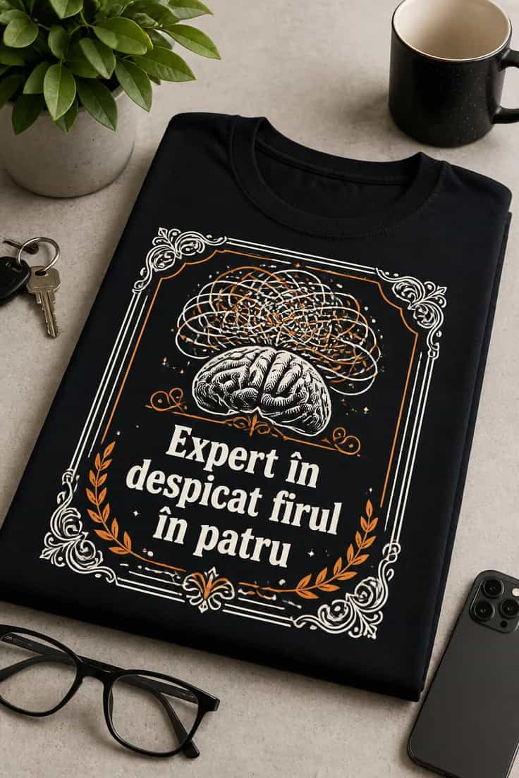 Tricou bărbătesc cu mesaj Expert în despicat firul în patru
