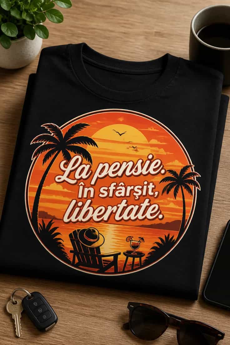 Tricou de pensionare: La pensie. În sfârșit, libertate.