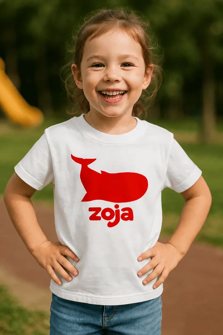 Tricou pentru copii Balenă cu nume personalizat