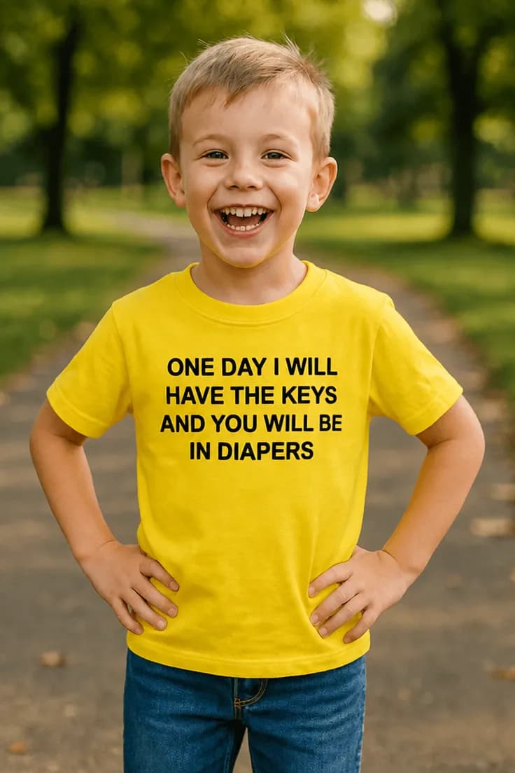 Tricou pentru copii Cu cheile și scutece