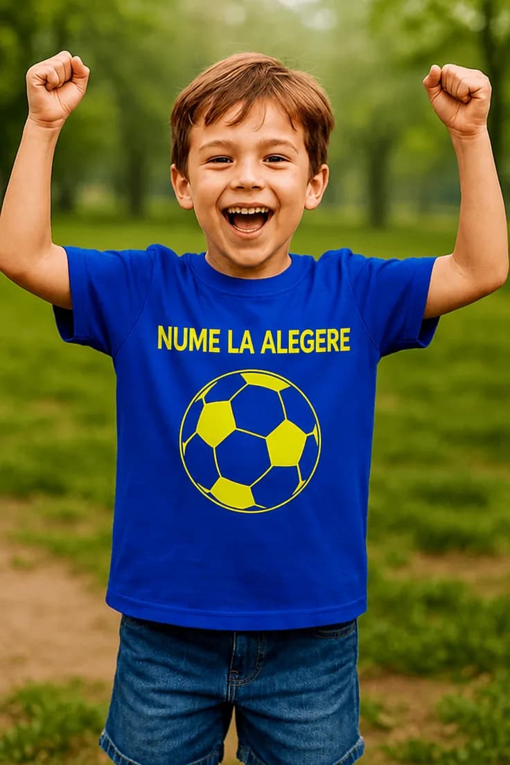 Tricou pentru copii cu minge cu nume personalizat