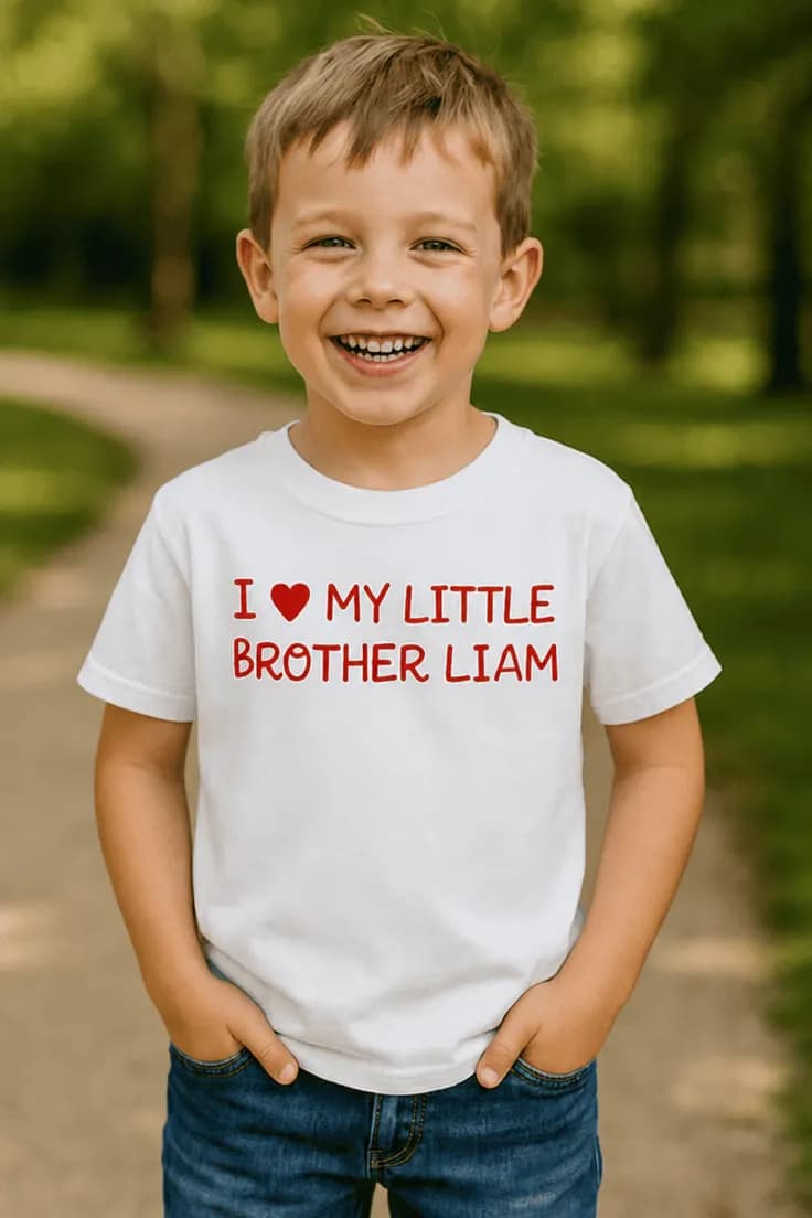 Tricou pentru copii frățior cu nume personalizat