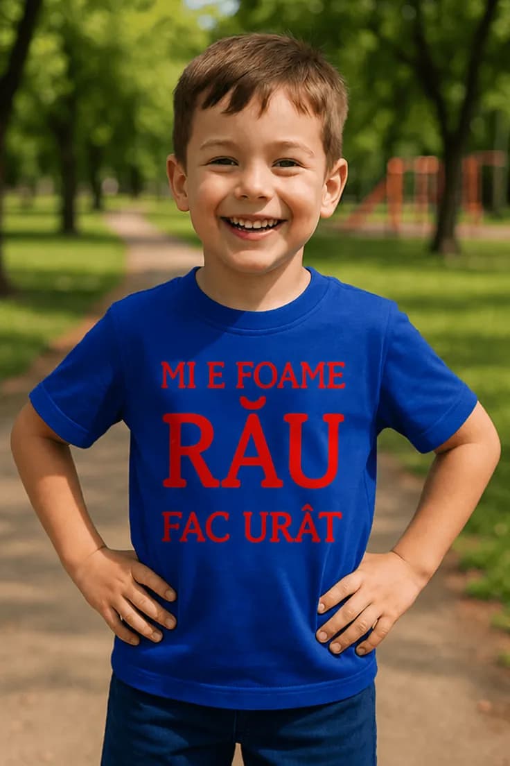 Tricou pentru copii Mi e foame fac urât