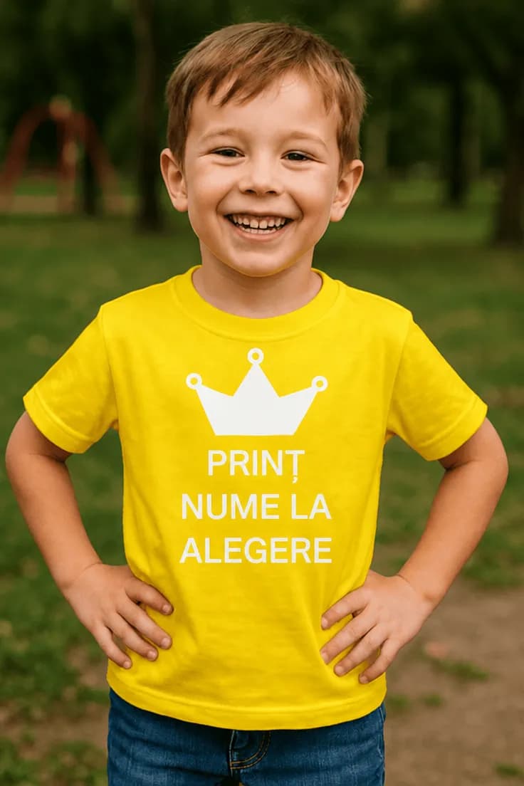 Tricou pentru copii Prinț cu nume personalizat