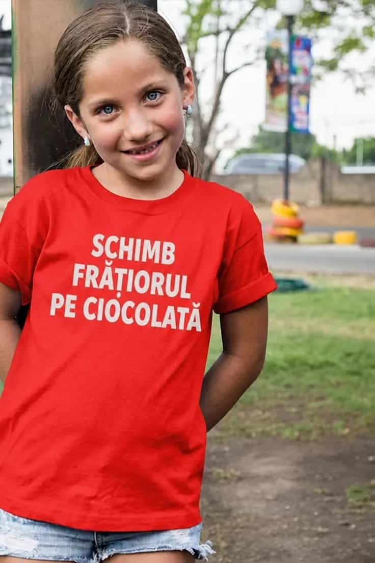 Tricou pentru copii SCHIMB FRĂȚIORUL PE CIOCOLATĂ