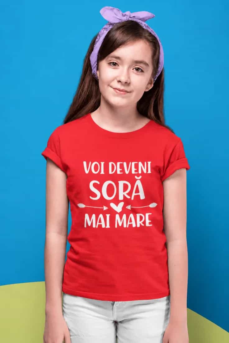 Tricou pentru copii Soră mai mare - VOI DEVENI
