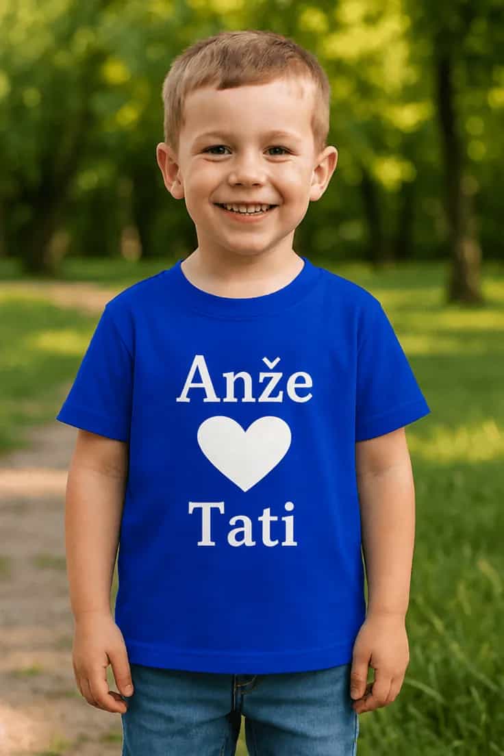 Tricou pentru copii Tati cu nume personalizat Anže Tati