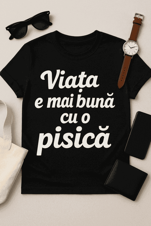 Tricou Viața e mai bună cu o pisică
