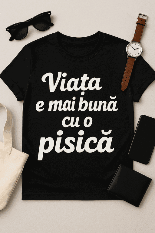 Tricou Viața e mai bună cu o pisică