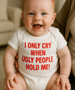 I ONLY CRY WHEN UGLY PEOPLE HOLD ME! - Body pentru bebeluși