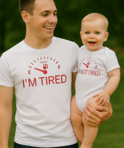 EMERGY I'M TIRED / I'M NOT TIRED - Set Body pentru bebeluși + Tricou