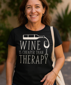 WINE IS CHEAPER THAN THERAPY - Tricou
