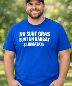 Tricou amuzant „Nu sunt gras, sunt un bărbat și jumătate”