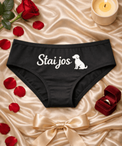 Chiloți amuzanți pentru femei „Stai jos” (cățel)