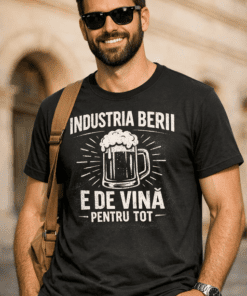 Tricou amuzant INDUSTRIA BERII E DE VINĂ PENTRU TOT