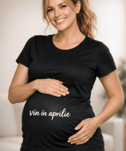 Tricou pentru gravide „vin în aprilie”