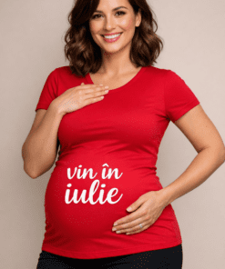 Tricou pentru gravide „Vin în iulie”
