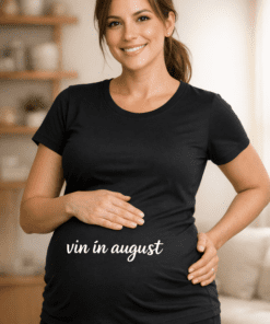 Tricou pentru gravide „vin în august”